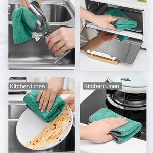 2PCS X-Large Coral Velvet Kitchen Towles/Linens